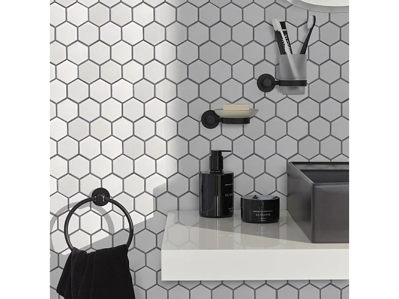 Porte-gobelet + verre JACOB DELAFON Eo Classique Forme circulaire Noir mat