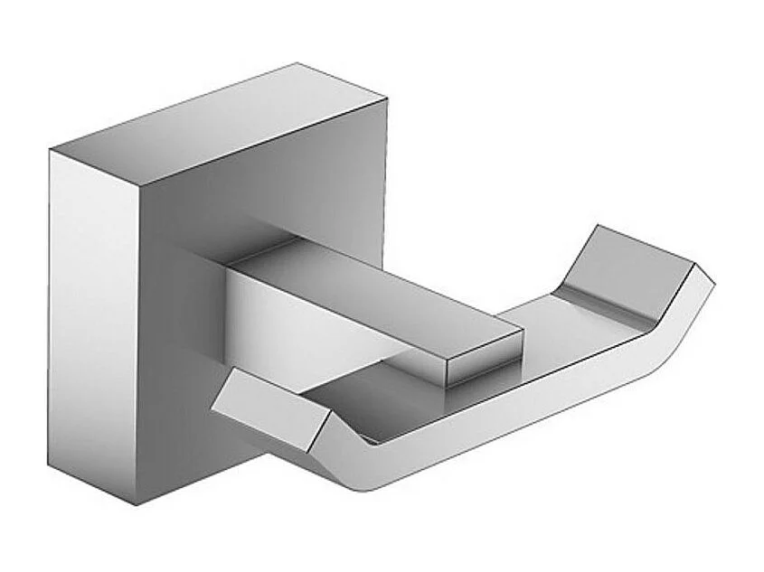 JACOB DELAFON Patère double Eo Moderne en métal Chromé 6,7x4 cm