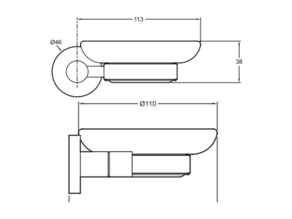 Porte savon JACOB DELAFON Eo Classique Forme circulaire noir mat