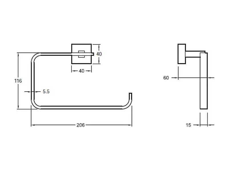 JACOB DELAFON Anneau porte-serviettes Moderne 26 cm Chrome