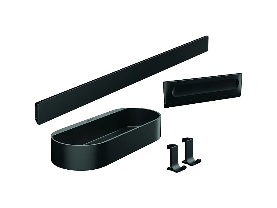 HANSGROHE Ensemble d'accessoires pour la baignoire noir mat WallStoris