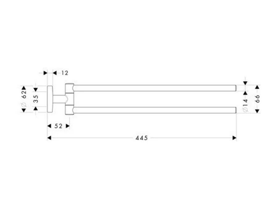 HANSGROHE Barre HANSGROHE Porte-serviette double nickel brossé Logis