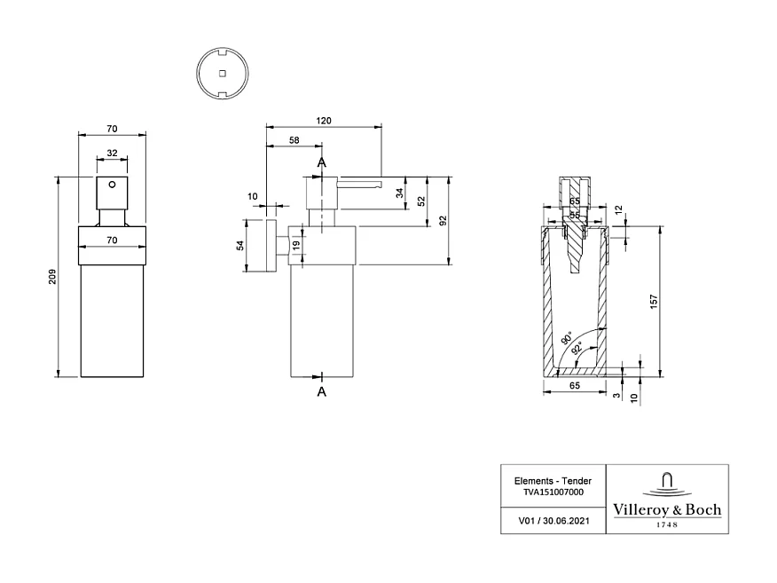 Distributeur de savon VILLEROY ET BOCH Elements - Tender