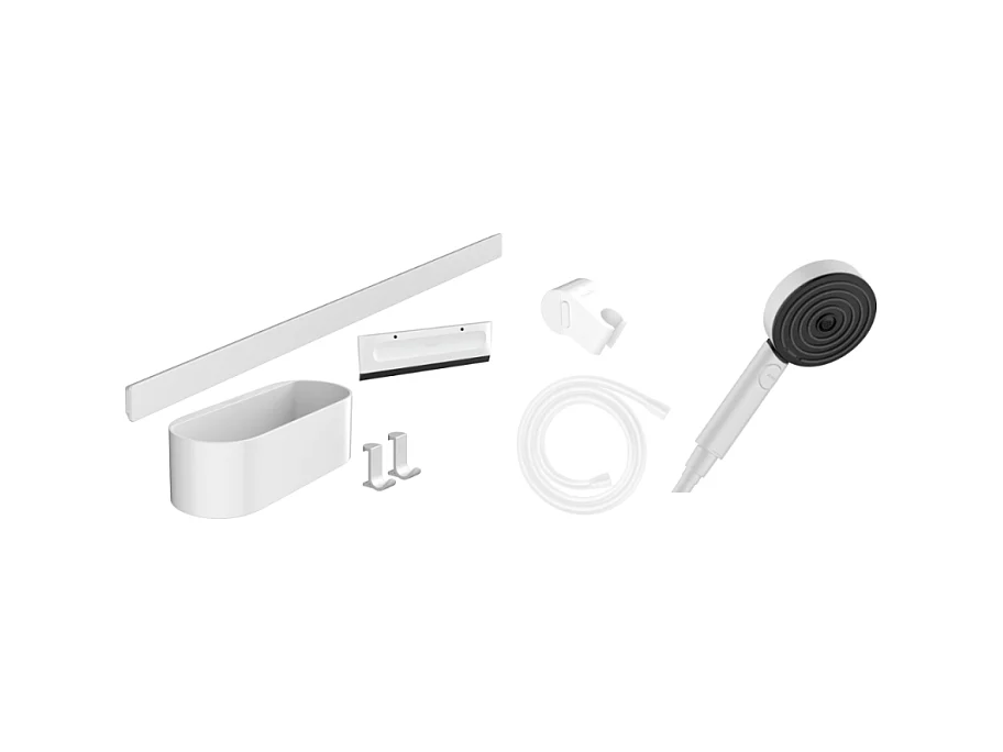 Ensemble d'accessoires de douche sans thermostatique HANSGROHE WallStoris blanc mat