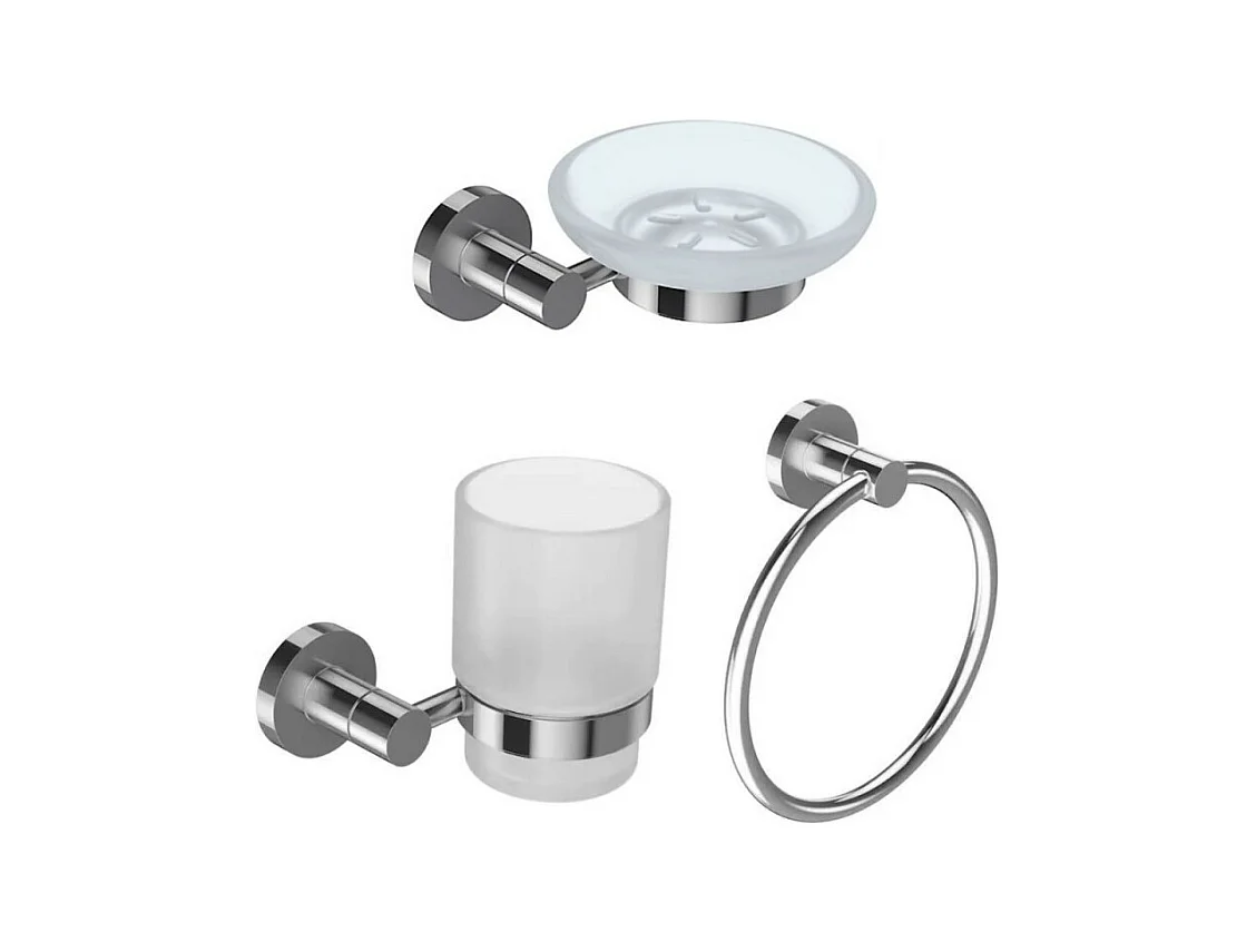 JACOB DELAFON Lot Porte savon Classique, Porte gobelet Classique et Anneau porte-serviettes Classique
