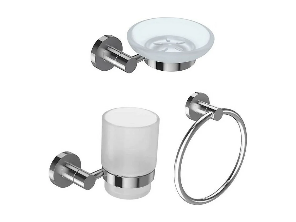 JACOB DELAFON Lot Porte savon Classique, Porte gobelet Classique et Anneau porte-serviettes Classique