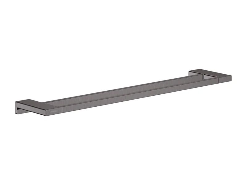 Porte-serviettes double rail 648 mm noir chromé brossé HANSGROHE AddStoris