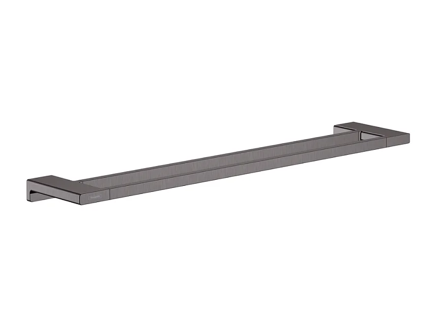 Porte-serviettes double rail 648 mm noir chromé brossé HANSGROHE AddStoris