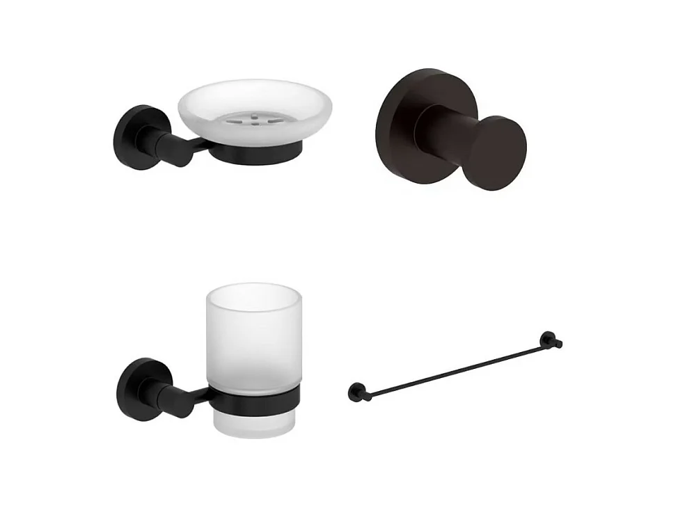 Porte-gobelet + Patère + Porte savon + Barre porte-serviettes