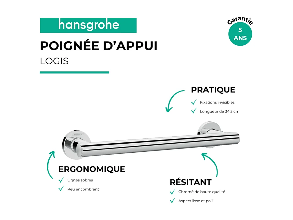 HANSGROHE Poignée d'appui chromé Logis Universal