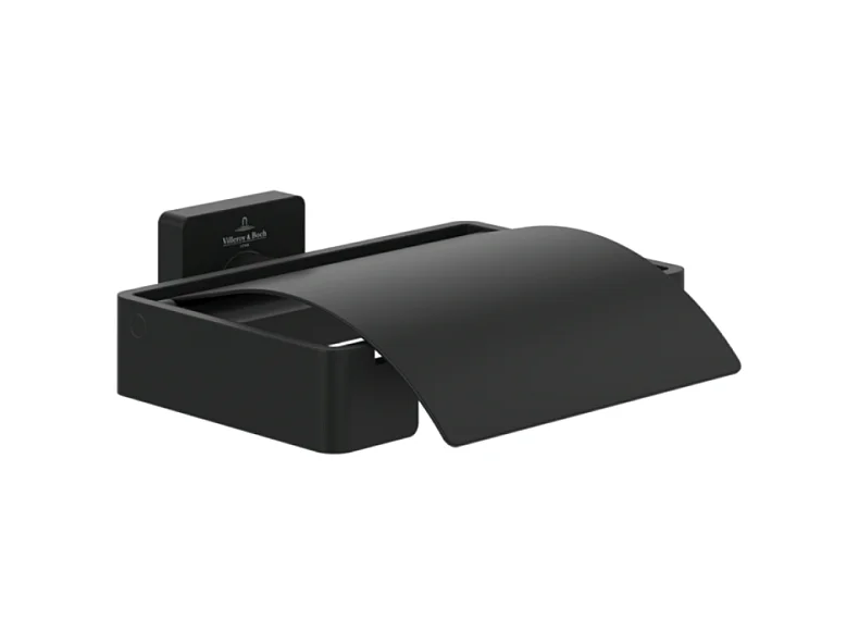 Dérouleur de papier toilette avec couvercle VILLEROY ET BOCH Elements - Striking Noir Mat