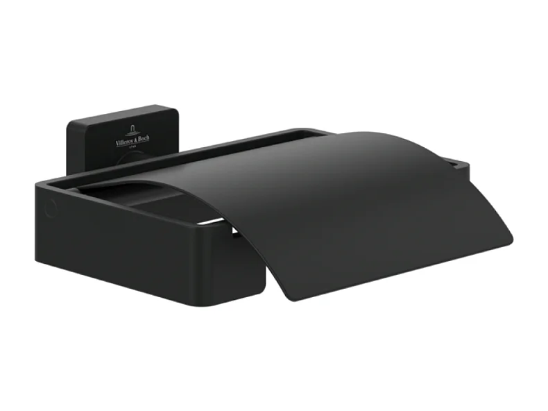 Dérouleur de papier toilette avec couvercle VILLEROY ET BOCH Elements - Striking Noir Mat