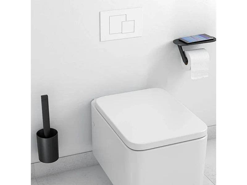 Porte-papier WC + Porte-brosse HANSGROHE WallStoris noir mat