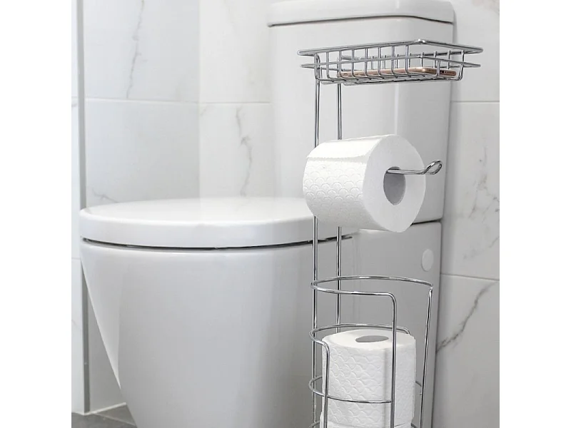 Porte-papier WC DEBLANCH avec support mobile et réservoir