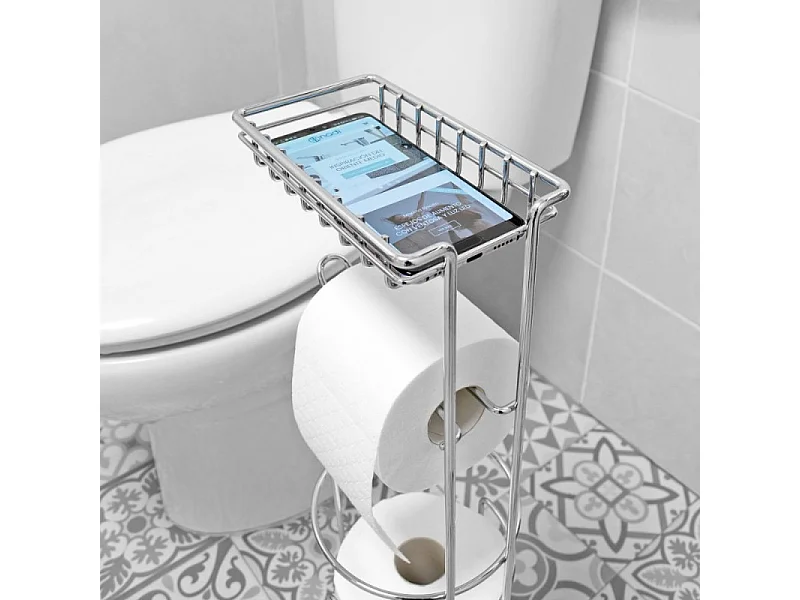 Porte-papier WC DEBLANCH avec support mobile et réservoir