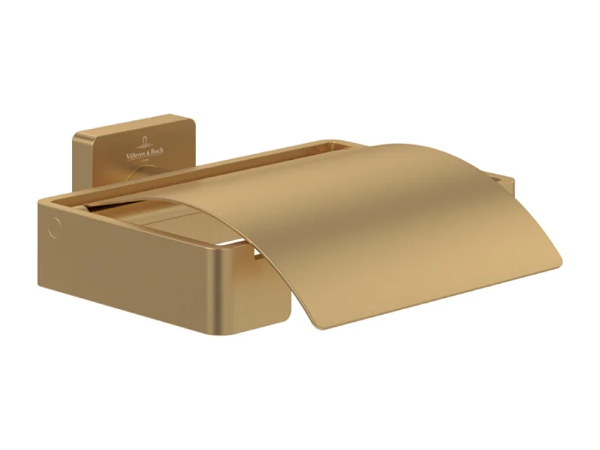 Dérouleur de papier toilette avec couvercle VILLEROY ET BOCH Elements - Striking Or Brossé