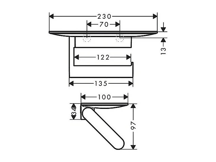 HANSGROHE Porte-papier WC HANSGROHE avec tablette noir mat