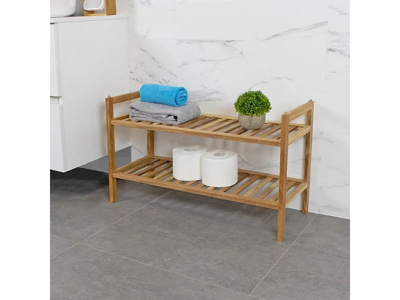 Etagère de salle de bain DEBLANCH empilable 70x27cm, bois