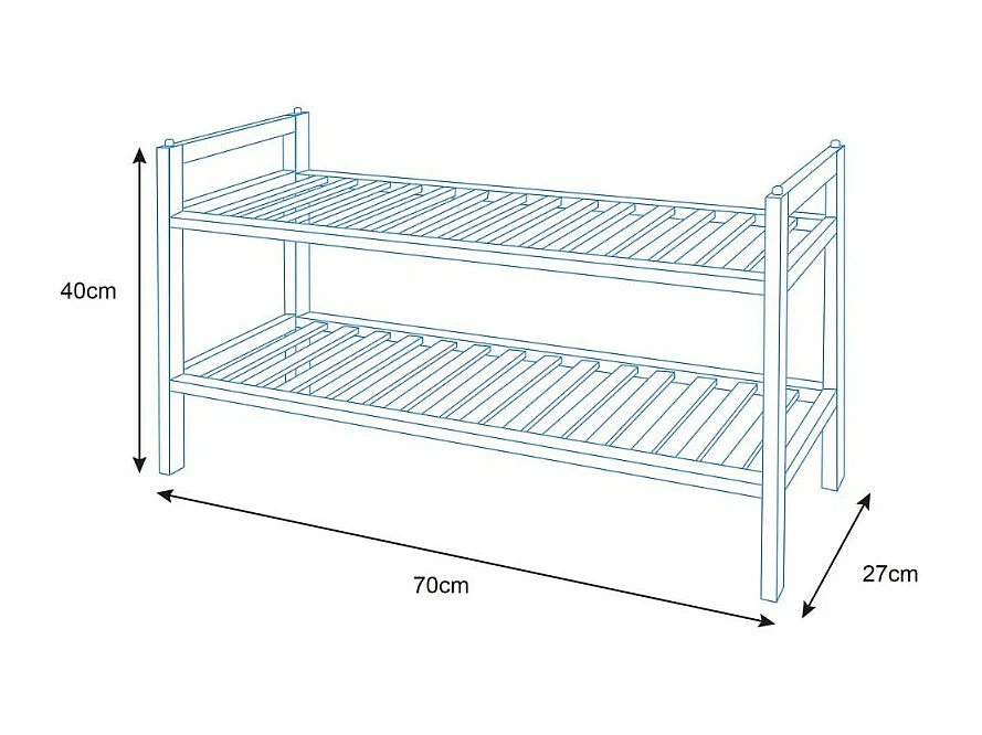 Etagère de salle de bain DEBLANCH empilable 70x27cm, bois