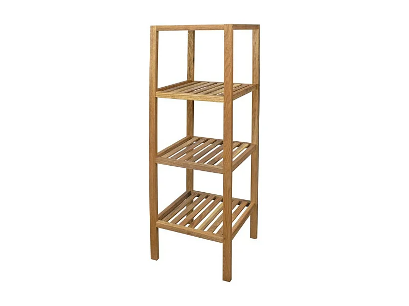 Etagère de salle de bain DEBLANCH lotus, avec 4 niveaux, bois