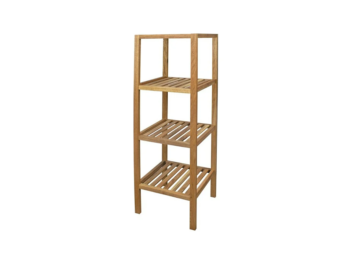 Etagère de salle de bain DEBLANCH lotus, avec 4 niveaux, bois
