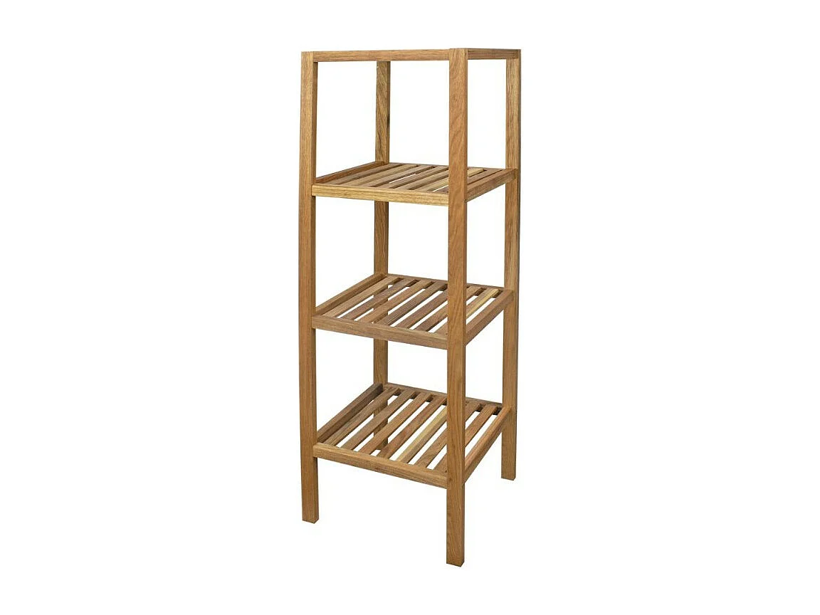 Etagère de salle de bain DEBLANCH lotus, avec 4 niveaux, bois