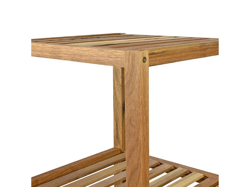 Etagère de salle de bain DEBLANCH lotus, avec 4 niveaux, bois