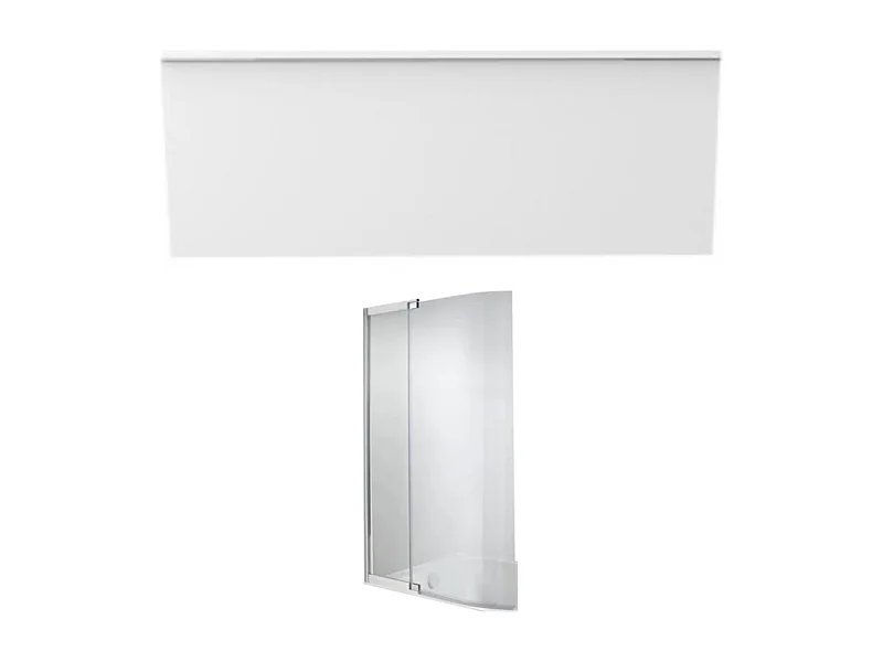Tablier frontal JACOB DELAFON baignoire rectangulaire + pare bain, blanc brillant Installation en niche