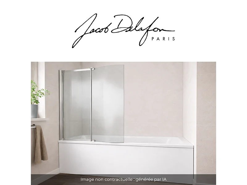 Tablier frontal JACOB DELAFON baignoire rectangulaire + pare bain, blanc brillant Installation en niche