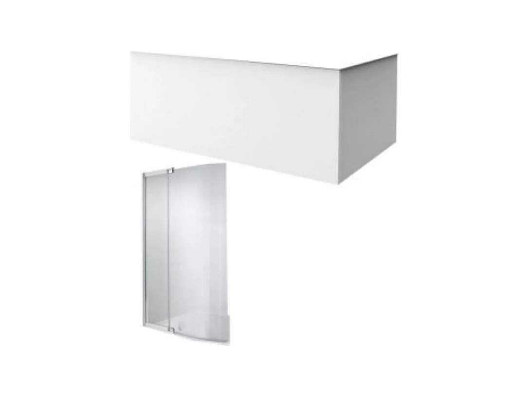 Tablier bain compatible toutes baignoires rectangulaires, installation angle, 180x90x60cm, Blanc + Pare bain Malice Jacob Delafon