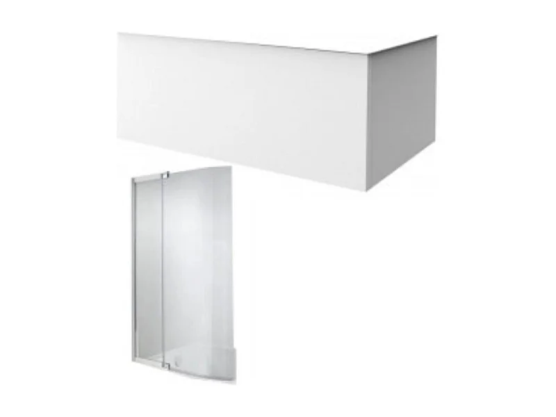 Tablier bain compatible toutes baignoires rectangulaires, installation angle, 180x90x60cm, Blanc + Pare bain Malice Jacob Delafon