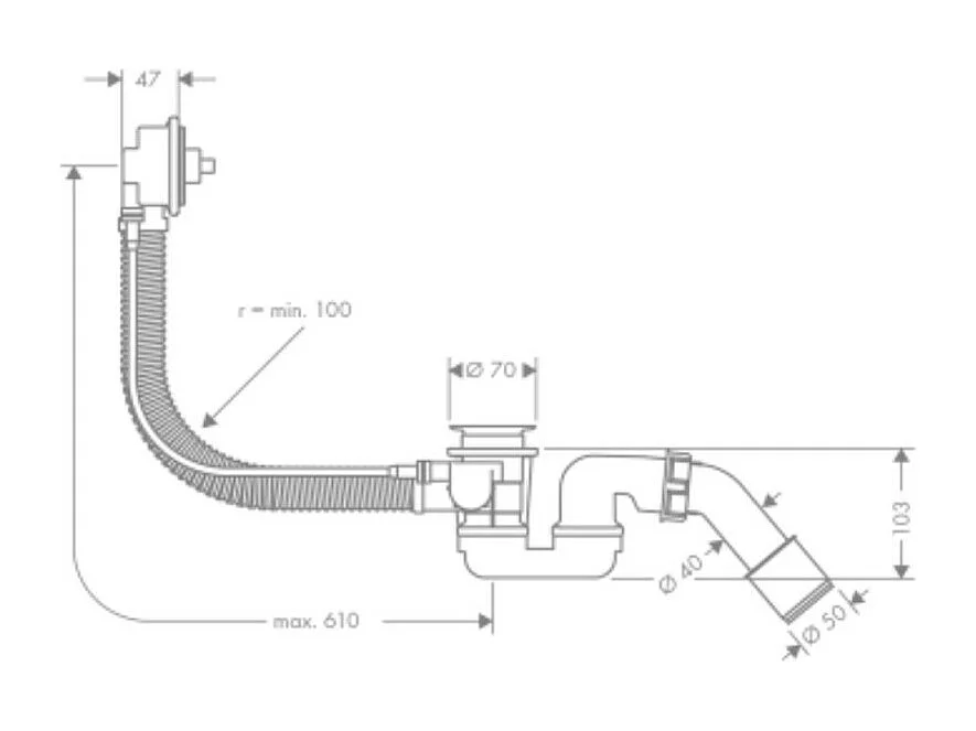 Cuerpo empotrado para bañera estándar HANSGROHE Flexaplus