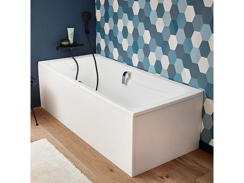 JACOB DELAFON Tablier frontal pour baignoire rectangulaire 180 x 90 x 60 cm installation angle Blanc