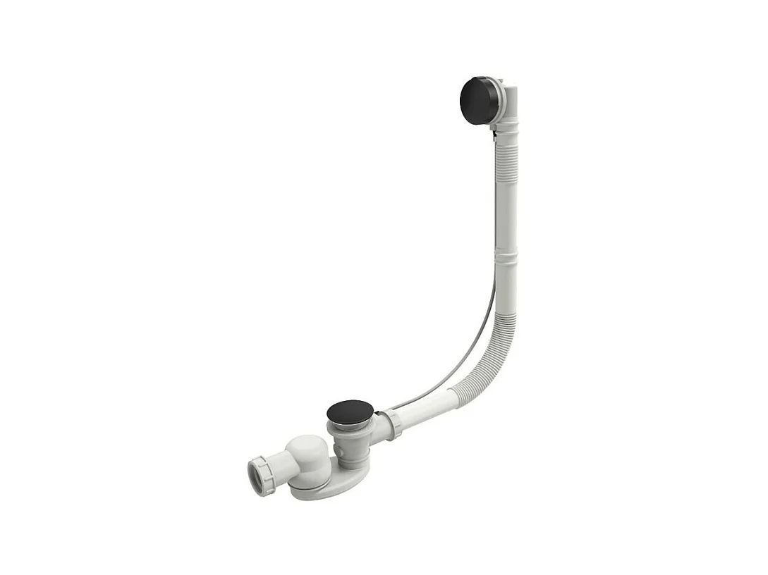 Vidage baignoire extra plat JACOB DELAFON câble long (1m) noir mat