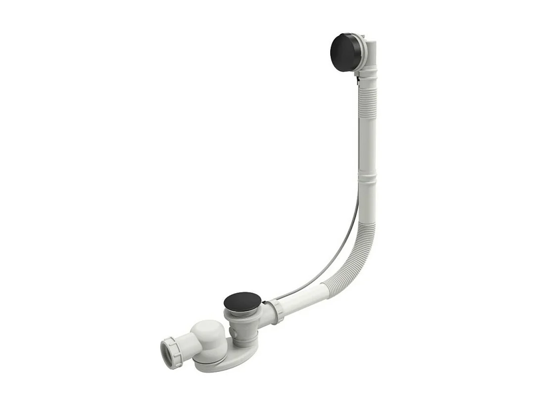 Vidage baignoire extra plat JACOB DELAFON câble long (1m) noir mat