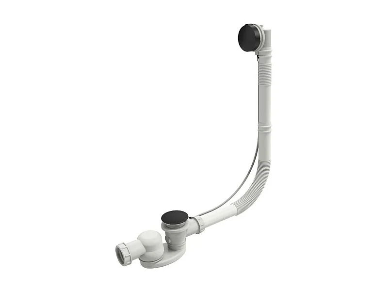 Vidage baignoire extra plat JACOB DELAFON câble long (1m) noir mat