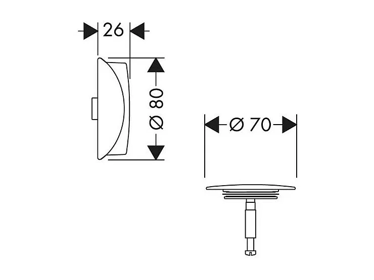 Corps encastré pour baignoire HANSGROHE standard + Set de finition Flexaplus, chrome