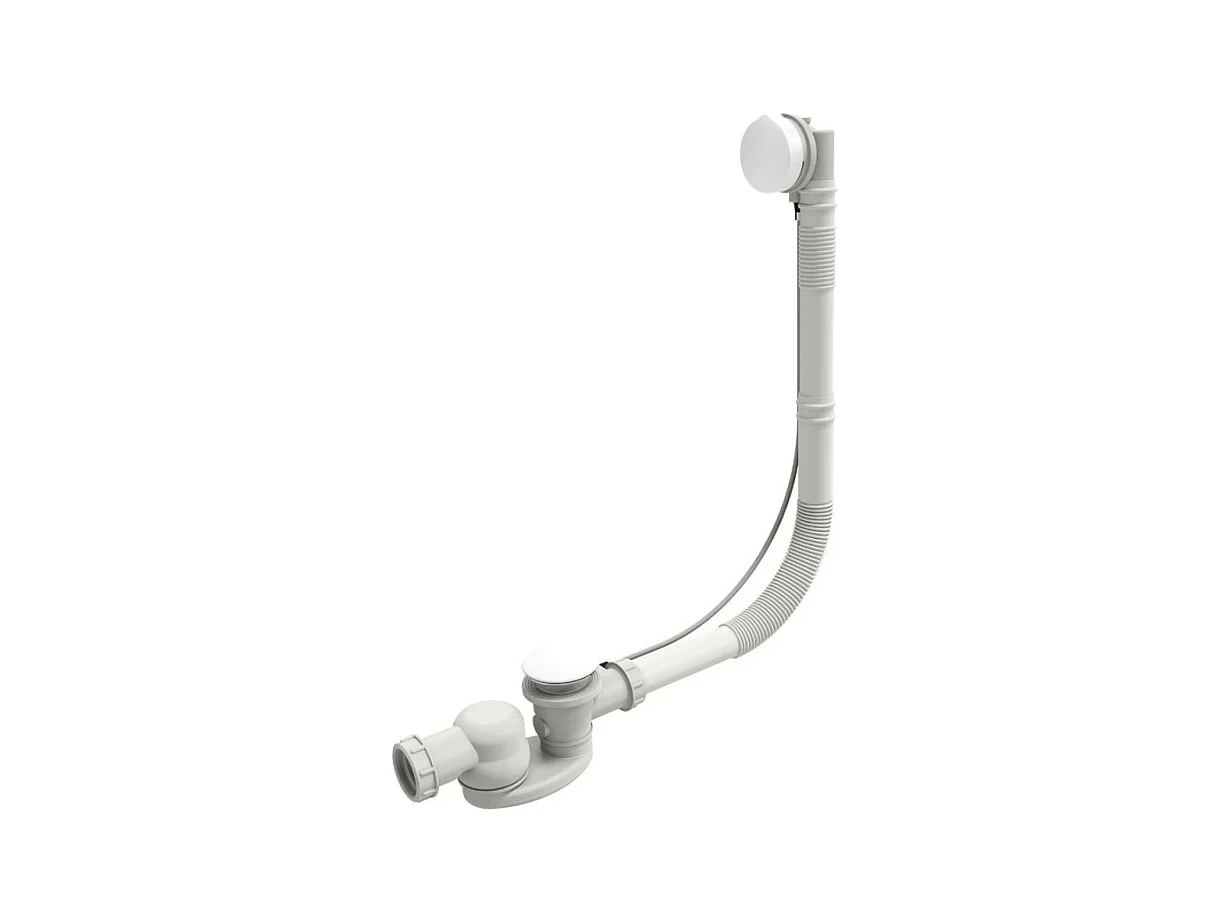 Vidage baignoire extra plat JACOB DELAFON câble long (1m) Blanc mat