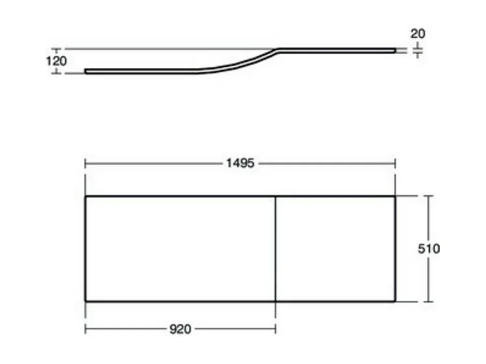Ideal standard Tablier frontal 150 cm asymétrique Connect Air blanc