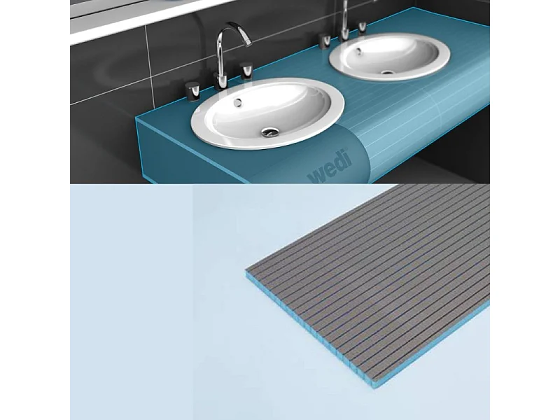 Panneaux de construction WEDI Construct, formes rondes transveral 250 x 60 x 3 cm