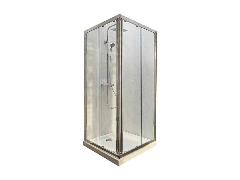 Lot receveur douche JACOB DELAFON Ipso 80x80 cm + paroi douche d'angle 190x80 cm Serenity