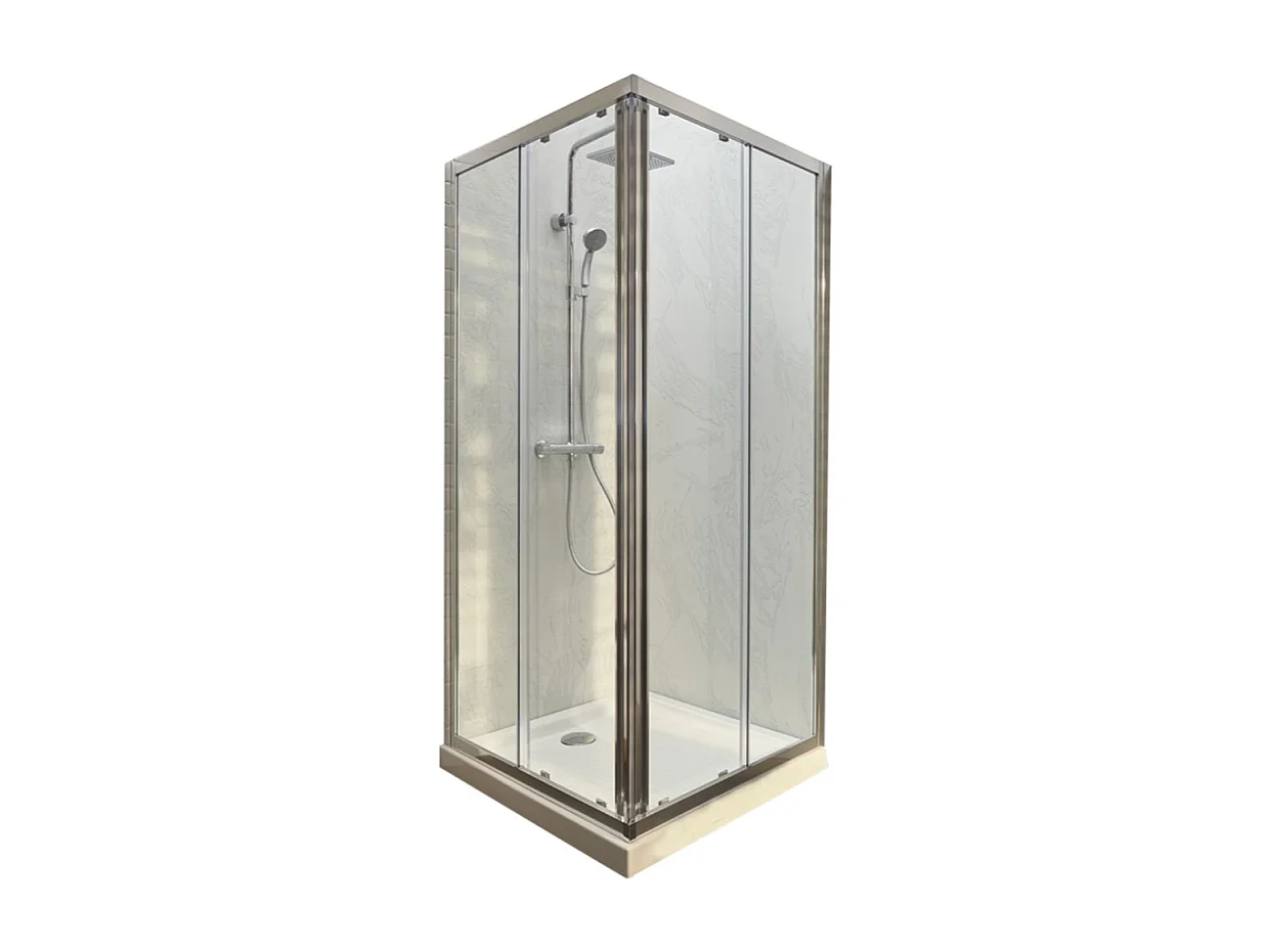 Lot receveur douche JACOB DELAFON Ipso 80x80 cm + paroi douche d'angle 190x80 cm Serenity