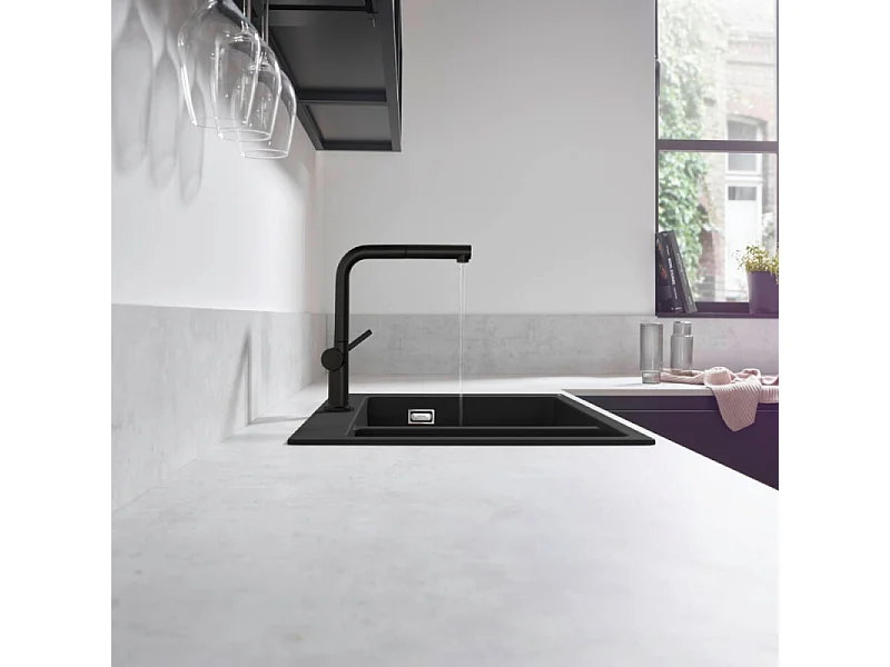 Grifo de cocina con ducha HANSGROHE Talis M54 270 negro mate