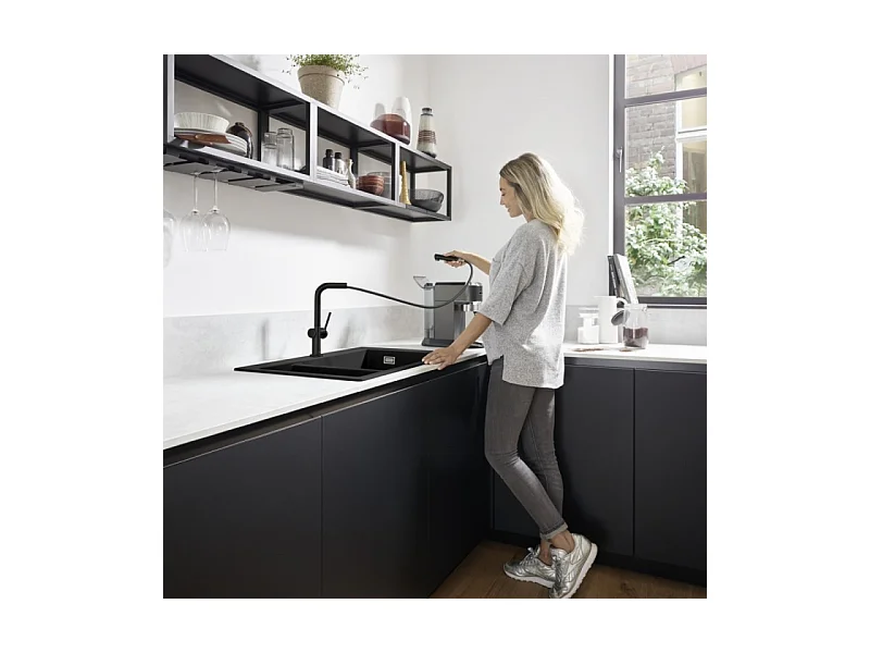 Robinet de cuisine avec douchette HANSGROHE Talis M54 270 noir mat