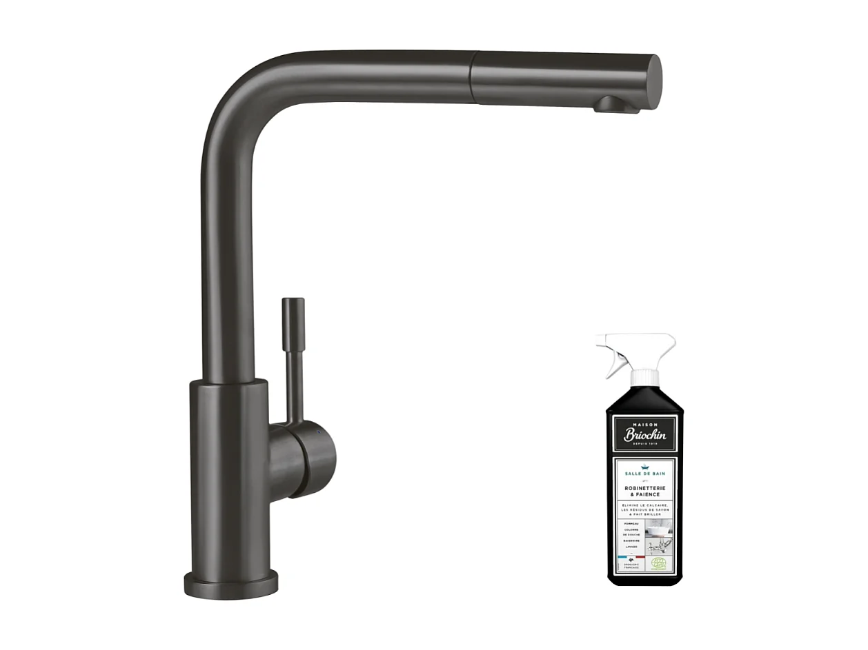 Robinet cuisine VILLEROY ET BOCH Steel Shower anthracite + nettoyant
