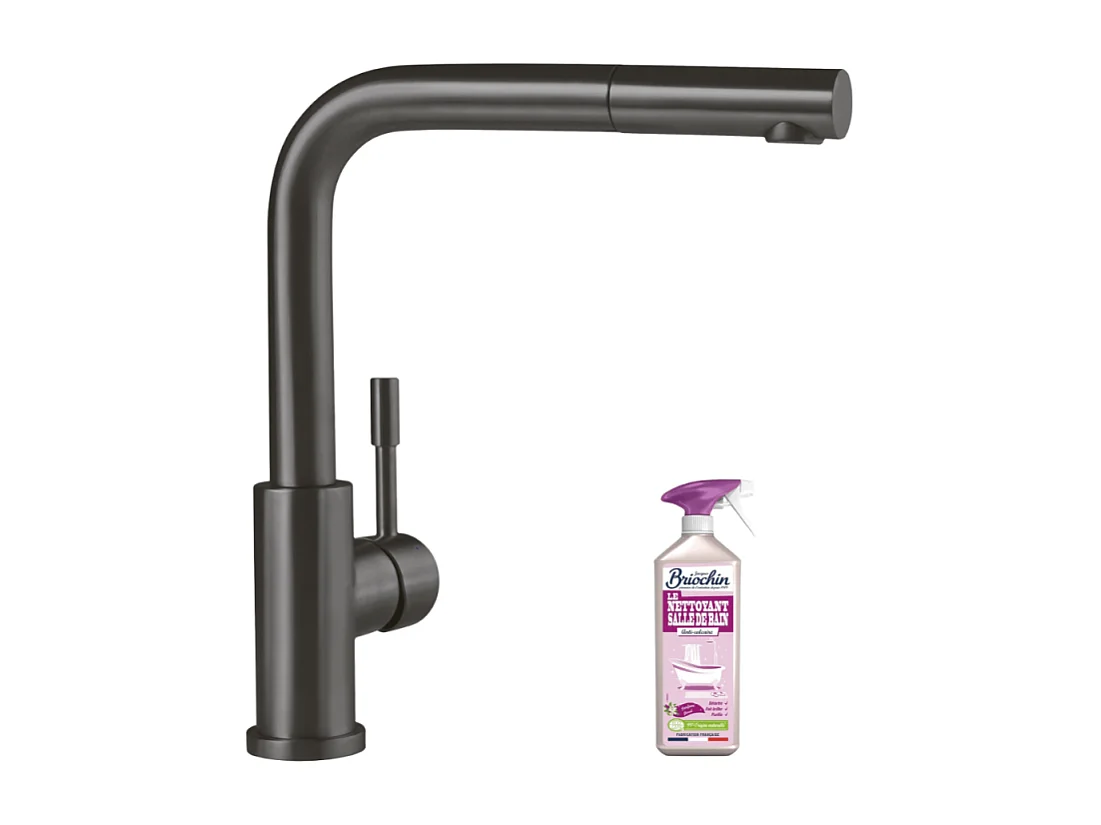 Robinet cuisine VILLEROY ET BOCH Steel Shower anthracite + nettoyant