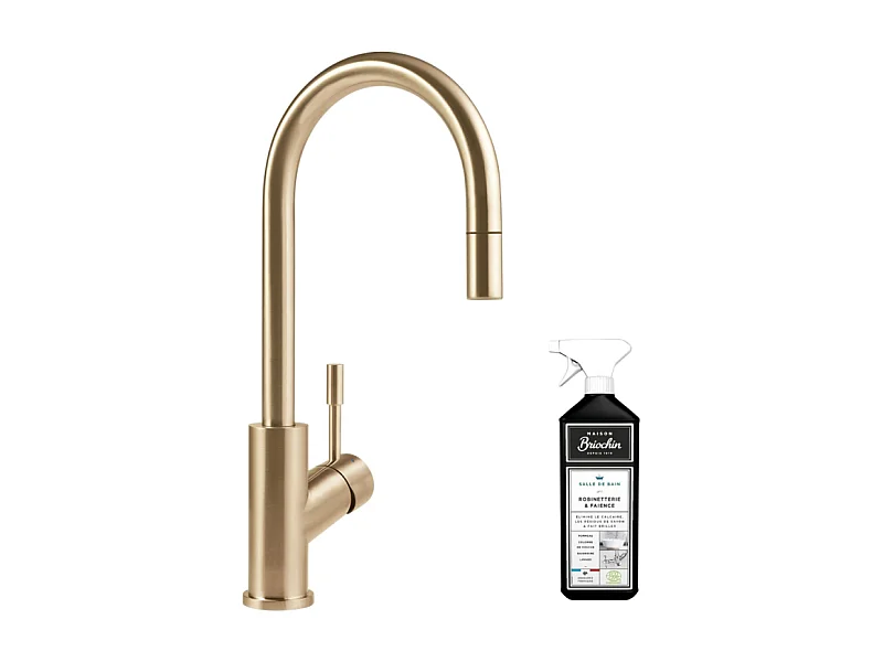 Robinet cuisine VILLEROY ET BOCH Umbrella flex or mat + nettoyant