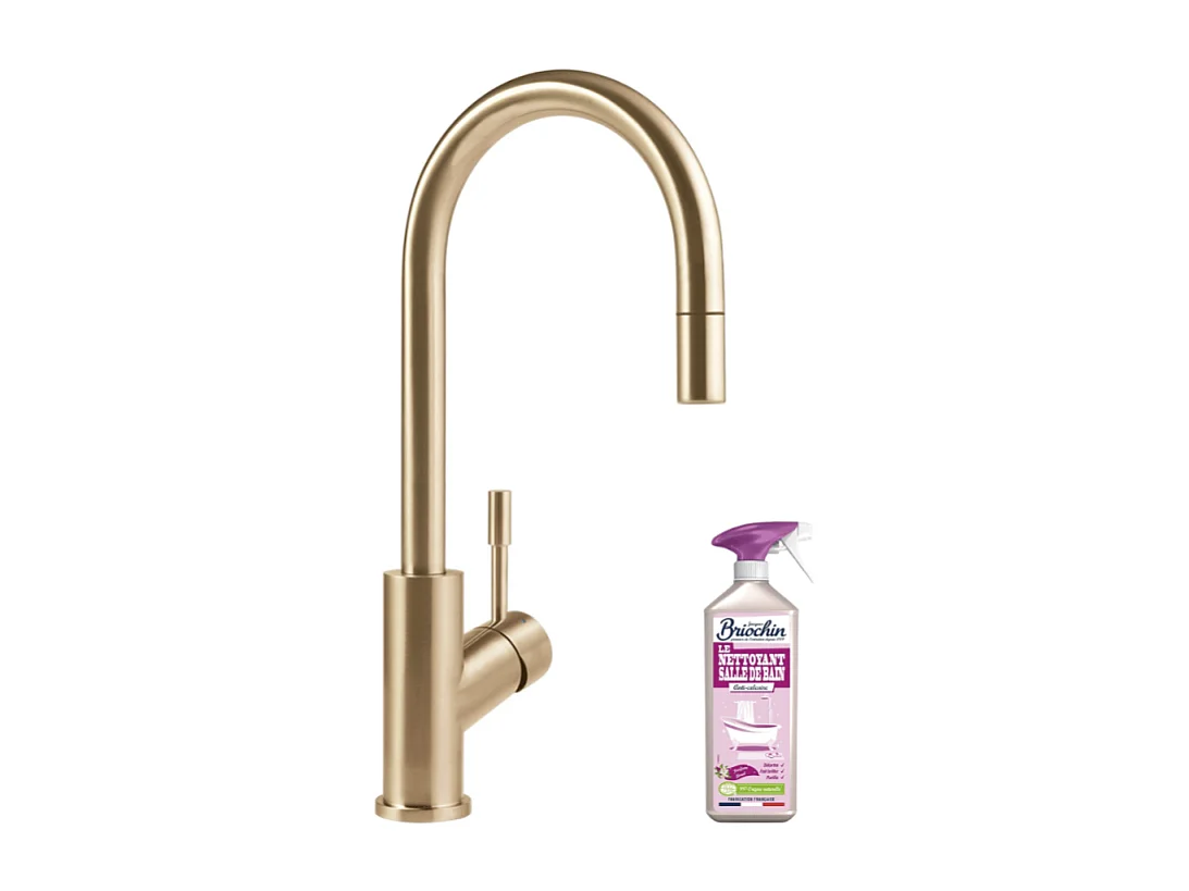 Robinet cuisine VILLEROY ET BOCH Umbrella flex or mat + nettoyant