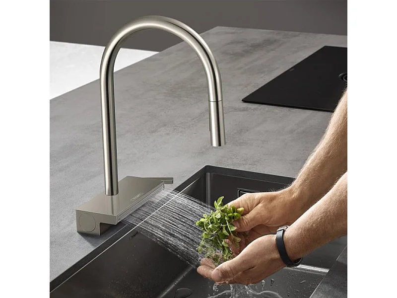 Robinet de cuisine avec douchette HANSGROHE Aquno Select M81 170 3 jets chromé
