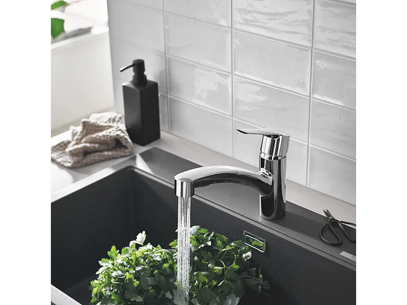 Robinet de cusine avec douchette GROHE Start 2021 + microfibre